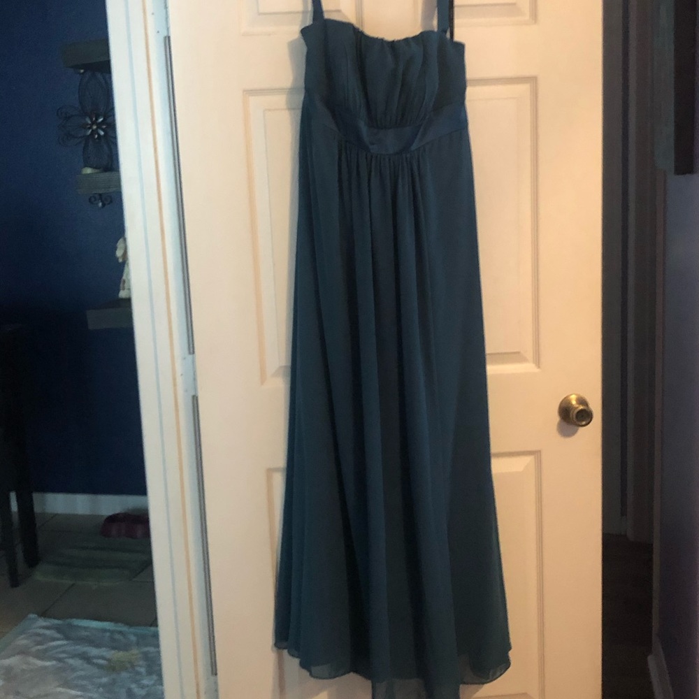 Alfred Angelo teal strapless dress